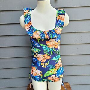 Kalawalk Girls Floral Pattern Swim One Piece size 14